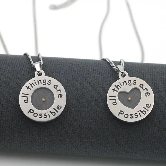 "All Things are Possible" Mustard Seed 18k Gold Plated Necklace - Picture 3 of 13